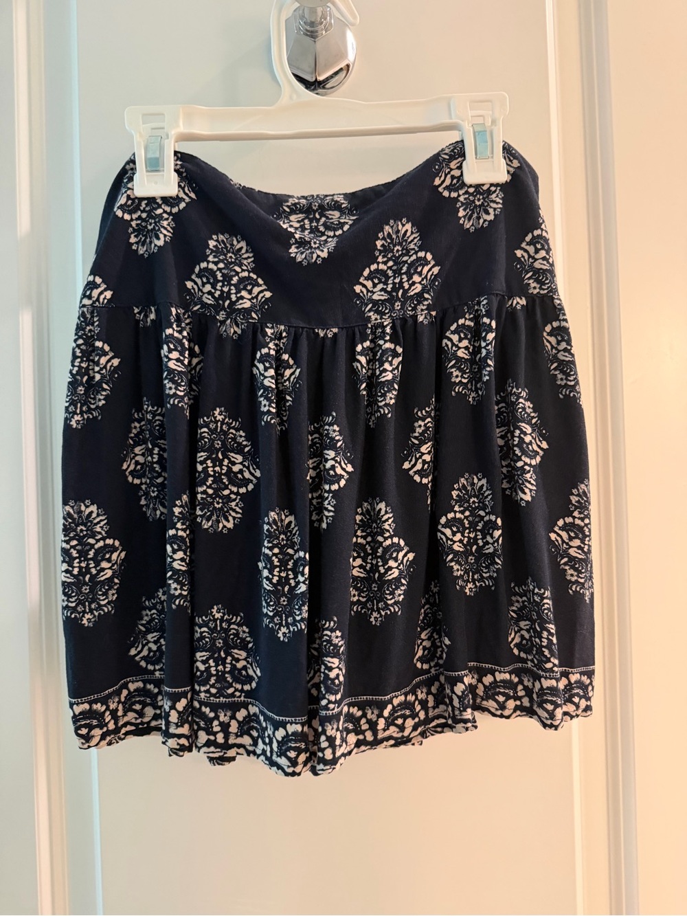 Women’s Navy Blue Printed Circle Skirt